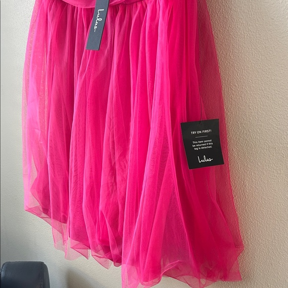 Lulu's Hot Pink Mini Cocktail Dress Size Medium - Picture 4 of 12